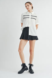 Short-Sleeve Shirred Top | ABET7510