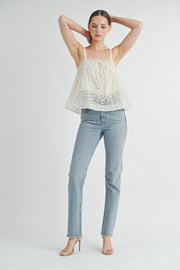 Floral Mesh Cami Top | ABET7511