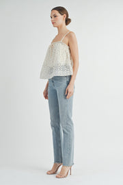 Floral Mesh Cami Top | ABET7511