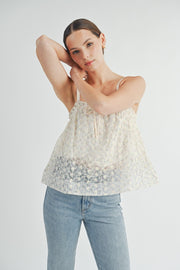 Floral Mesh Cami Top | ABET7511