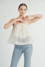 Load image into Gallery viewer, Floral Mesh Cami Top | ABET7511
