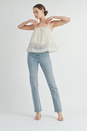 Floral Mesh Cami Top | ABET7511