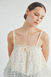 Floral Mesh Cami Top | ABET7511