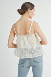 Floral Mesh Cami Top | ABET7511