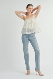 Floral Mesh Cami Top | ABET7511