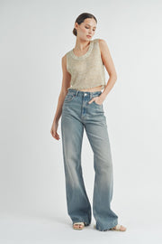 Sheer Sparkle Knit Tank Top | ABJT7517 | INSTOCK