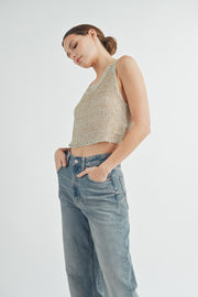 Sheer Sparkle Knit Tank Top | ABJT7517 | INSTOCK