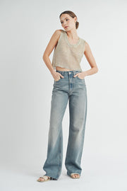 Sheer Sparkle Knit Tank Top | ABJT7517 | INSTOCK