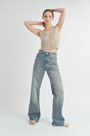 Sheer Sparkle Knit Tank Top | ABJT7517 | INSTOCK