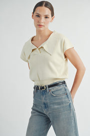 Oversize Knit Polo Top | ABST7550