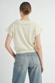 Oversize Knit Polo Top | ABST7550