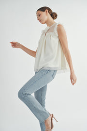 Sheer Tulle Blouse | ABET7513