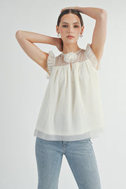 Sheer Tulle Blouse | ABET7513
