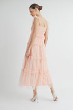 Load image into Gallery viewer, Smocked Mesh Midi Dress | ABED7524
