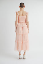 Load image into Gallery viewer, Smocked Mesh Midi Dress | ABED7524
