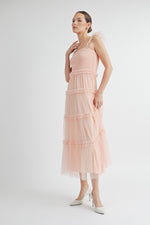 Load image into Gallery viewer, Smocked Mesh Midi Dress | ABED7524
