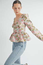 Floral Peplum Top | ABET7521 | INSTOCK