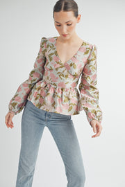 Floral Peplum Top | ABET7521 | INSTOCK