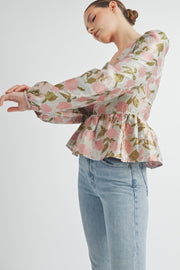 Floral Peplum Top | ABET7521 | INSTOCK
