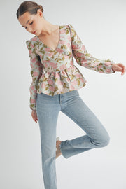 Floral Peplum Top | ABET7521 | INSTOCK