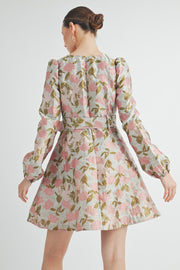 JACQUARD V-NECK DRESS | ABED7534 | INSTOCK