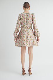 JACQUARD V-NECK DRESS | ABED7534 | INSTOCK