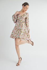 JACQUARD V-NECK DRESS | ABED7534 | INSTOCK