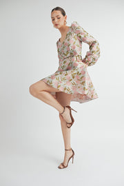 JACQUARD V-NECK DRESS | ABED7534 | INSTOCK