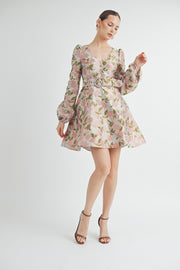 JACQUARD V-NECK DRESS | ABED7534 | INSTOCK