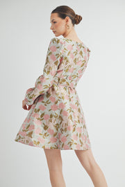 JACQUARD V-NECK DRESS | ABED7534 | INSTOCK