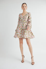 JACQUARD V-NECK DRESS | ABED7534 | INSTOCK