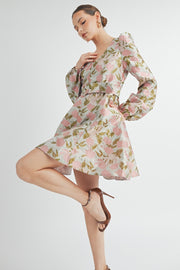 JACQUARD V-NECK DRESS | ABED7534 | INSTOCK