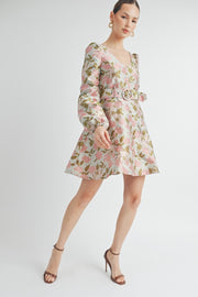 JACQUARD V-NECK DRESS | ABED7534 | INSTOCK