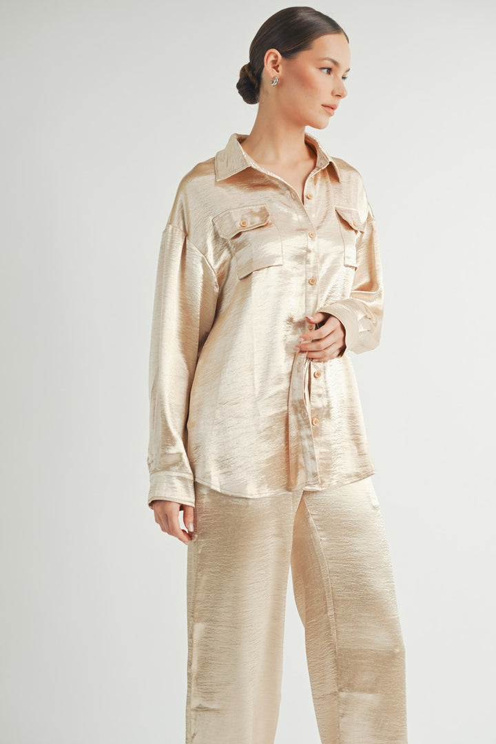 Metallic Flared Pants I ABJB7573