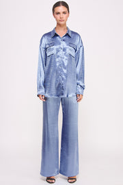 Button Down Metallic Shirt I ABJT7572 Champagne