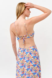 Floral Halter Neck Maxi Dress / S#ABMD0624