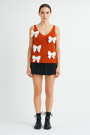 Bow Detail Sleeveless Knit Top | ABES7501