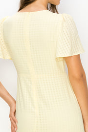 Plaid Shirring Mini Dress / S#ABDD0111