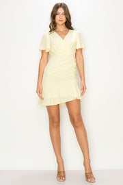 Plaid Shirring Mini Dress / S#ABDD0111