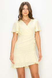 Plaid Shirring Mini Dress / S#ABDD0111