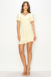 Plaid Shirring Mini Dress / S#ABDD0111