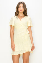 Plaid Shirring Mini Dress / S#ABDD0111