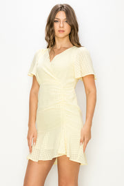 Plaid Shirring Mini Dress / S#ABDD0111