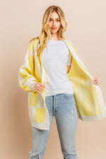 Load image into Gallery viewer, Yellow Checkerboard Cardigan I ABCS0100
