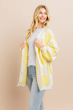 Load image into Gallery viewer, Yellow Checkerboard Cardigan I ABCS0100
