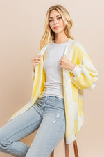 Load image into Gallery viewer, Yellow Checkerboard Cardigan I ABCS0100
