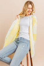 Load image into Gallery viewer, Yellow Checkerboard Cardigan I ABCS0100
