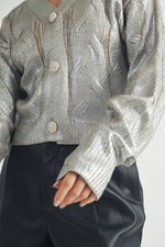 Load image into Gallery viewer, Gold Foiled Crop Cardigan  I ABCS0132

