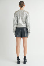 Load image into Gallery viewer, Gold Foiled Crop Cardigan  I ABCS0132
