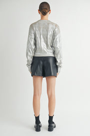 Gold Foiled Crop Cardigan  I ABCS0132